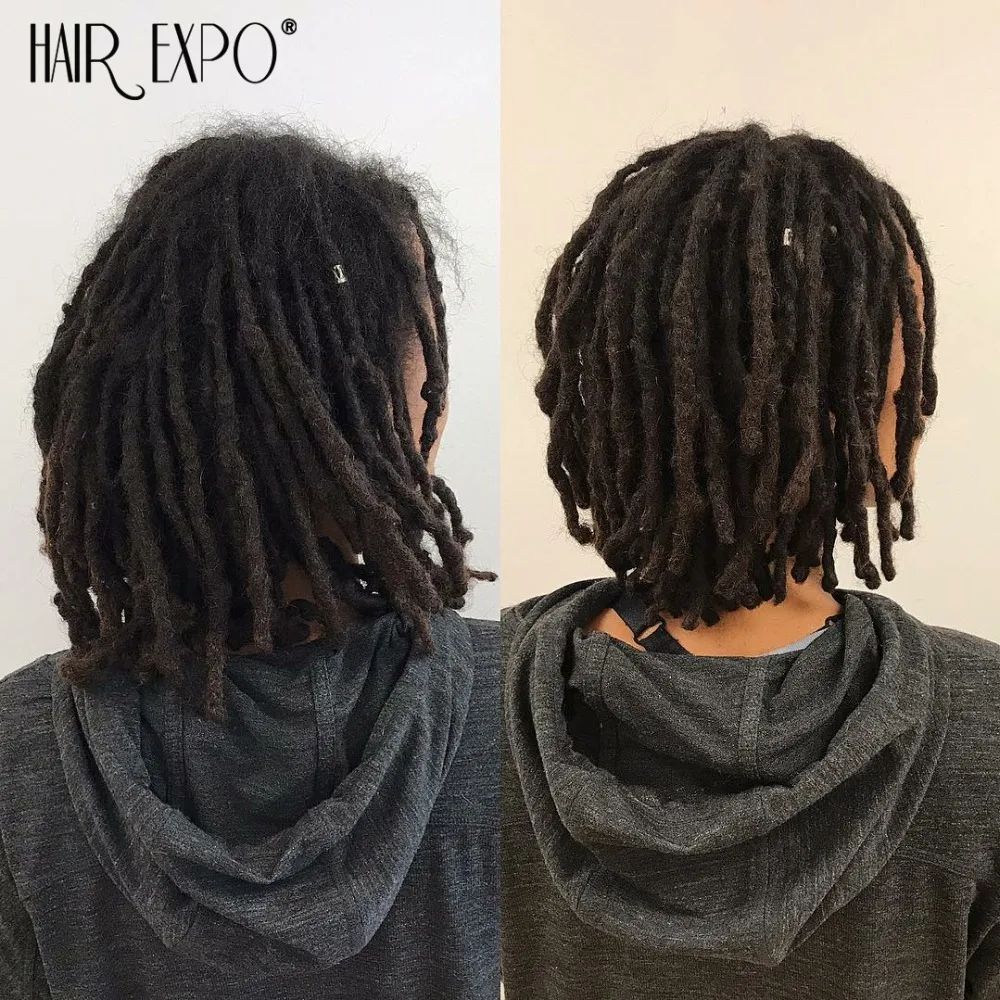 Orijinal Dreadlocks sentetik el yapımı saf renk peruk Reggae tığ uzatma saç örgüler siyah kadınlar veya erkekler saç Expo