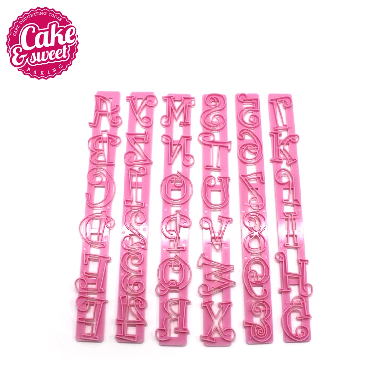 Lace Letter And Number Molds Cute Fondant Cake Pastry Stencil Flower Plastic Moulds Cake Decorating Tools 10Pcs/Set