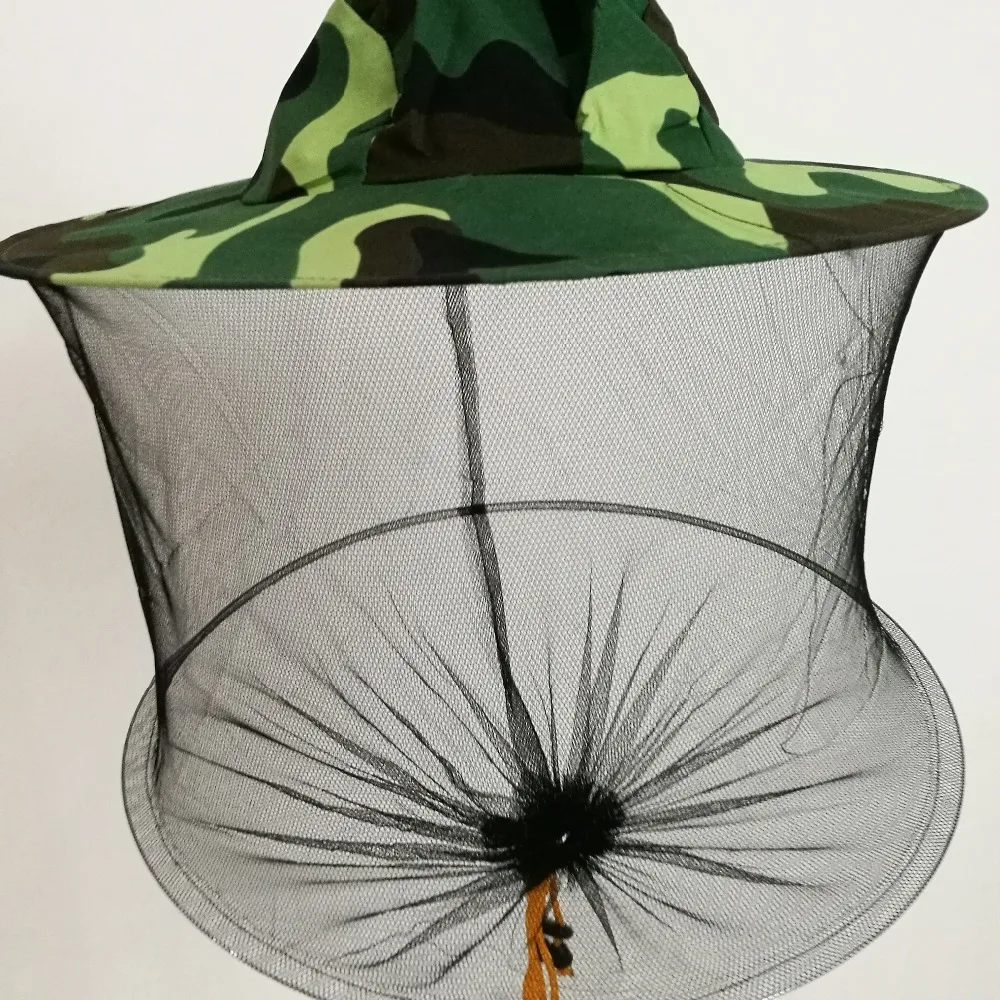 

Camouflage Beekeeping Hat Insects Mosquito Net Prevention Caps Mesh Cap Mask Outdoor Sunshade Neck Head Cover