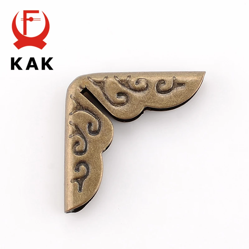 KAK 100pcs 15x15x3mm Antique Brass Metal Book Scrapbooking Notebook Albums Menus Folders Corner Protectors Bronze Tone Hardware