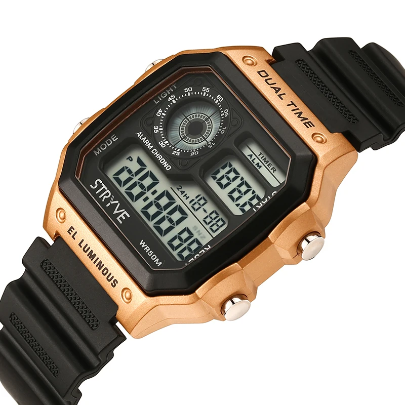 

Stryve 8013 Men Sports Watch Sports Count Down Waterproof Watch Fashion Digital Led Wristwatches Women Clock Relogio Masculino