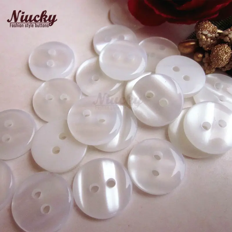 Niucky 10mm - 12mm 20L 2 Holes Double-deck Ripple Bread Shirt Buttons for Sewing Basic Resin Clothing Button R0101-013