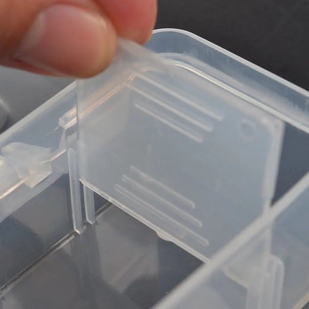 Clear Color Plastic Student Pencil Box Case Holder with Removal Dividers image 3
