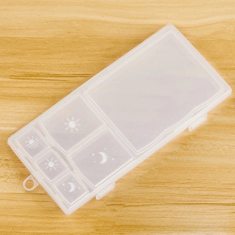 

21 Transparent Small Pill Box Portable Medicina Cases Early In The Night Large Capacity Health Care Medicine Dispensing White