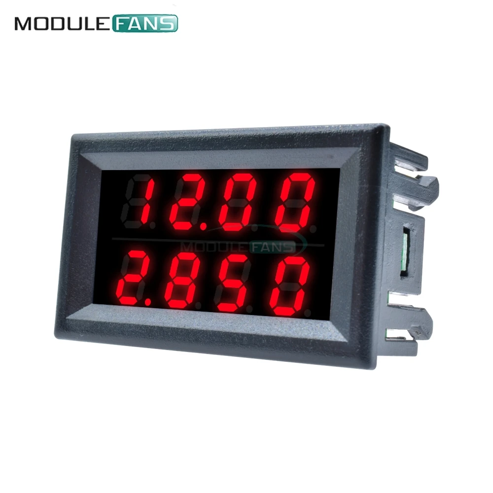 DC 100V/200V 10A Digital Voltmeter Amperemeter 5 Drähte Spannung Strom Meter Netzteil Rot Blau LED dual Display 4 Bit 0,28 Zoll – Detail 7