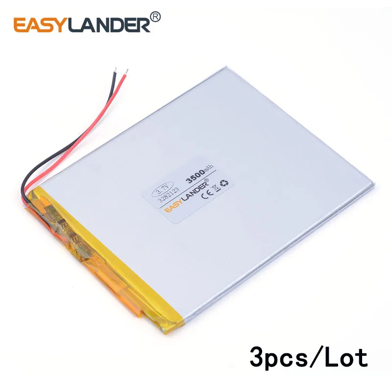 

3pcs /Lot 3282123 3500MAH lithium Li ion polymer rechargeable battery DIY mobile emergency power charging treasure battery