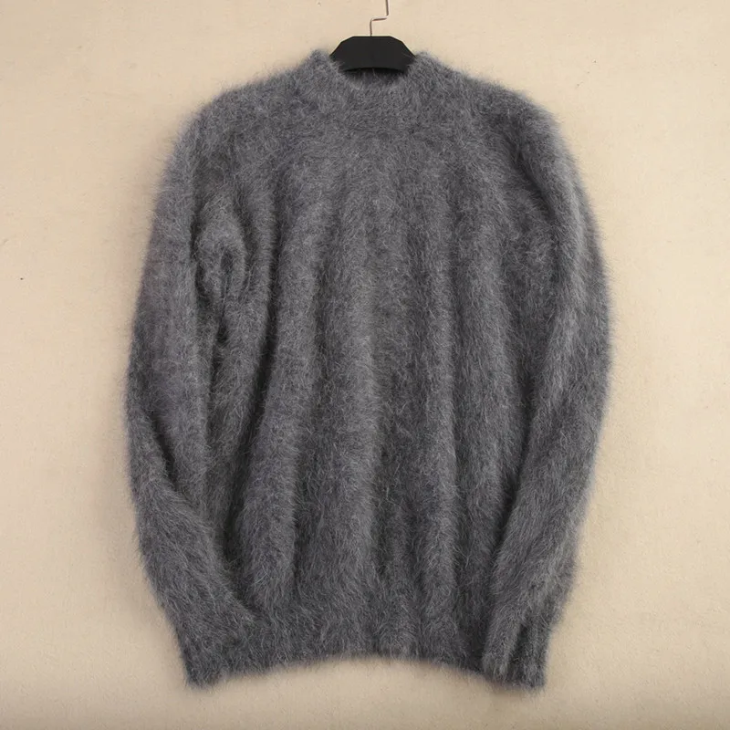 New Men\'s Mink cashmere Fleece Warm Sweaters, Round-collar Sleeve Sweaters Free Delivery S18121