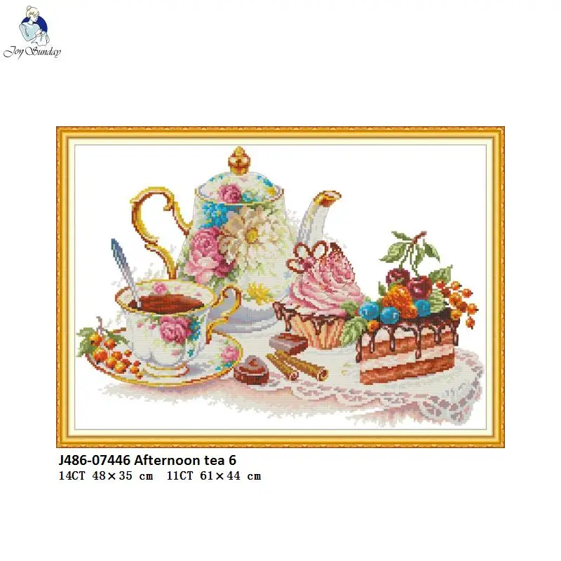 Afternoon Tea Counted Printed On Canvas DMC 14CT 11CT Cross Stitch kits, Embroidery Needlework Set, Hand Made Crafts Home Decor