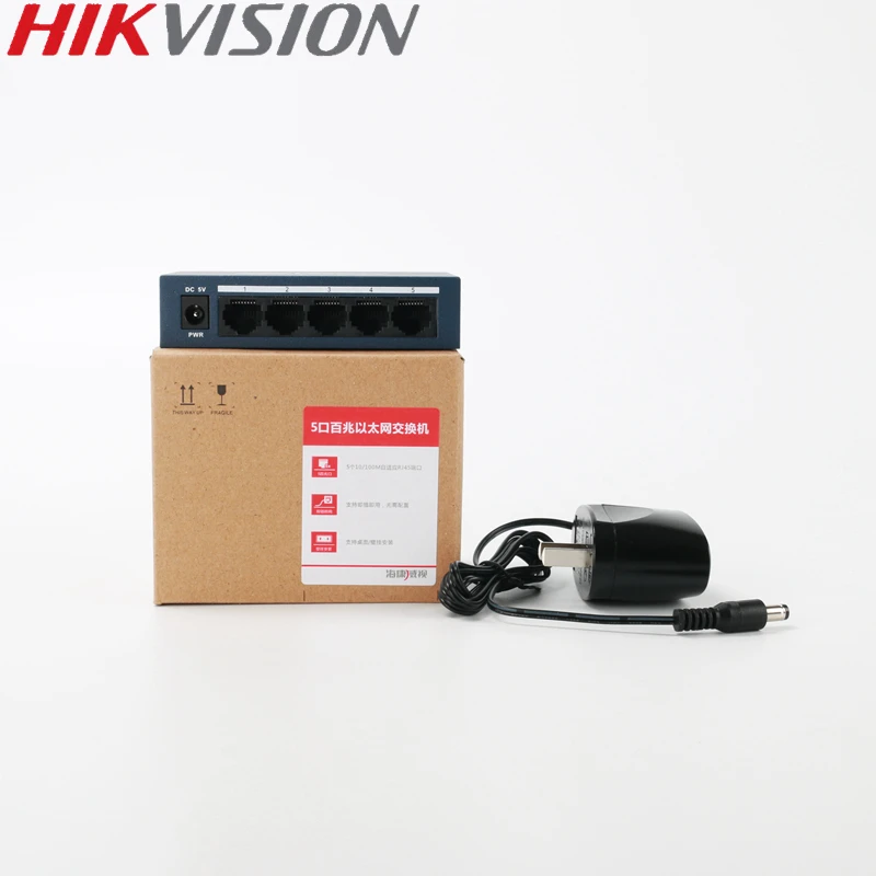 Imagem -03 - Hikvision-switch Poe com Portas de 10 100 Mbps Material de Metal Adaptativo para Canais Nvr e Câmeras ip de Cctv