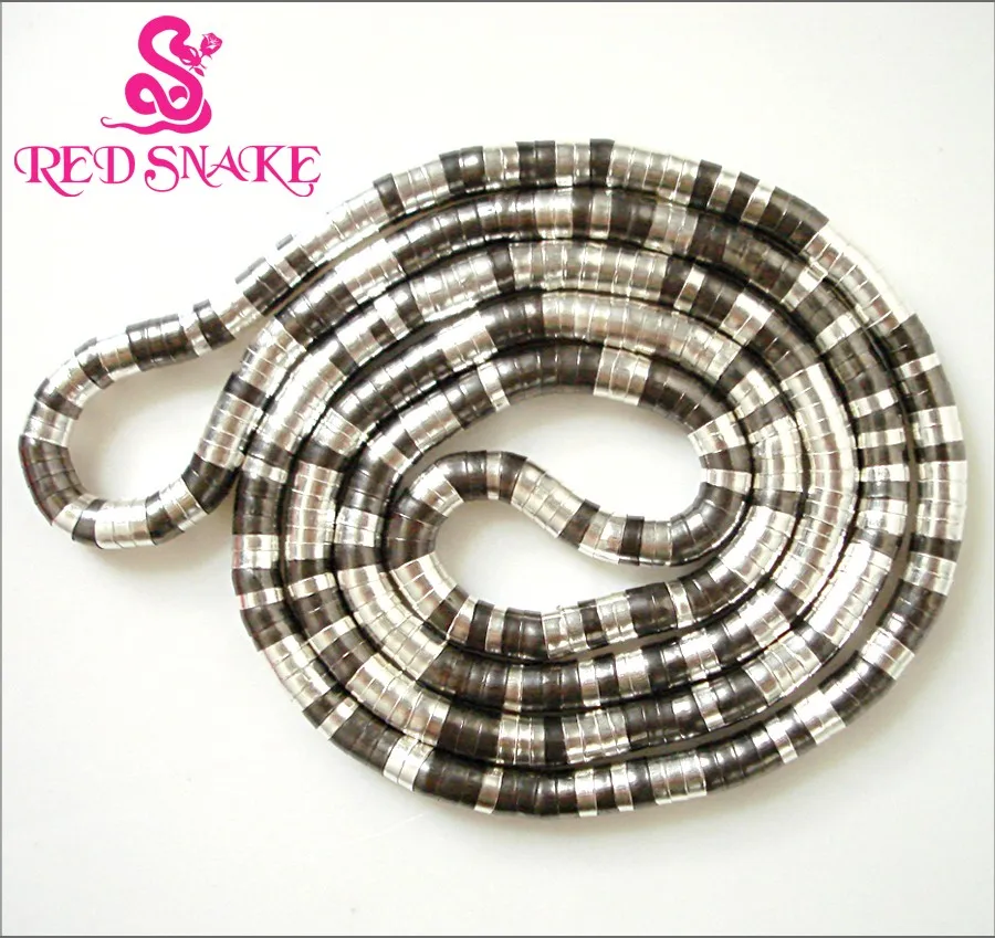 

RED SNAKE Silver color +Black Mixedcolor Wholesale Stainless Steel Bendy Snake Necklace Width: 6mm Length: 90cm