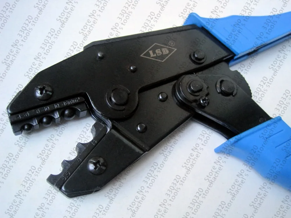 LS-616TD Non-insulated terminal hand crimper tool for cable lugs range 4-16mm2 ratchet crimping pliers 12-6AWG