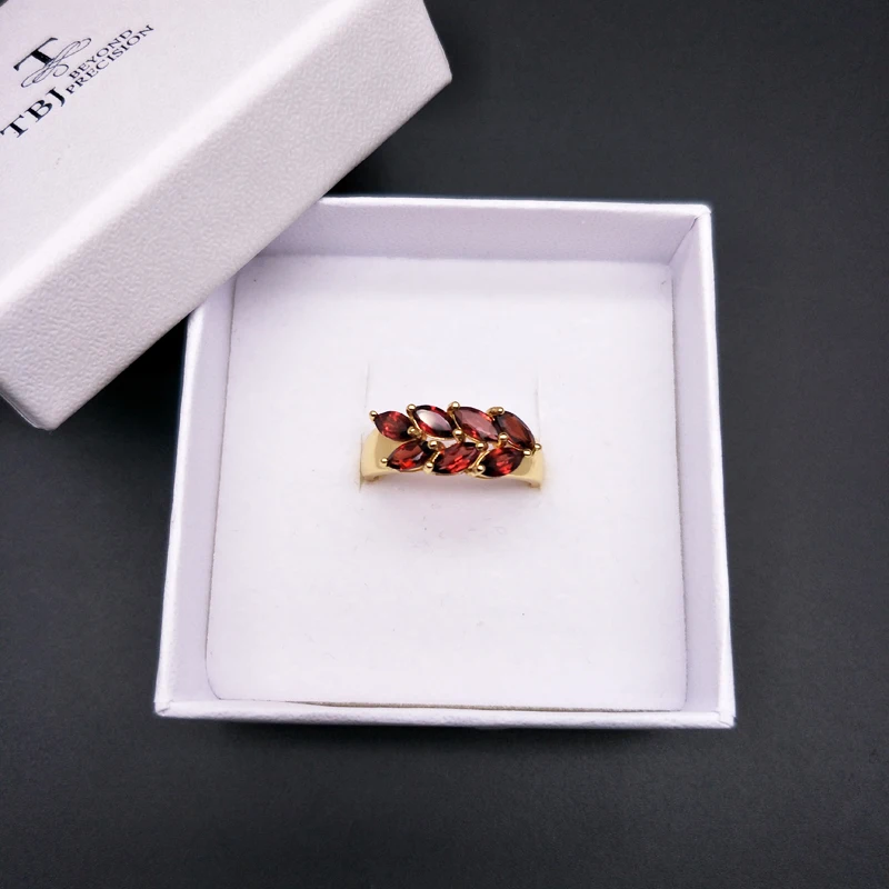 TBJ,new style natural gemstone garnet 925 sterling silver rings fashion fine jewelry for girl & women birthday nice gift