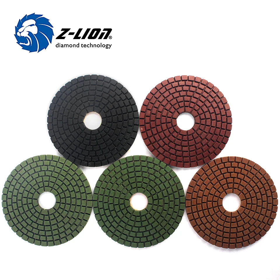 Z-LION 4 Inch 2 PCS Diamond Polishing Pad Granite Marble Wet Polishing Tool Sanding Disc High Quality 100mm Flexible Polish Pad