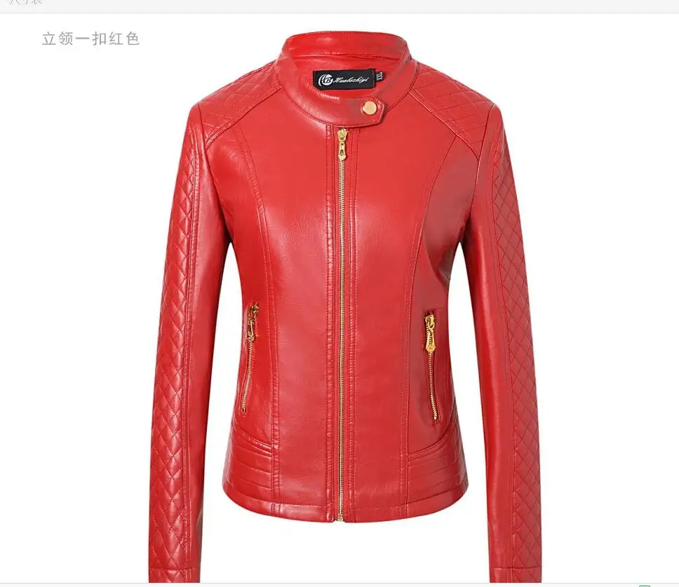 Motorcycle PU 2019 Brand New Faux Leather Jacket Women Slim PU Moto Biker Jacket Coat Autumn Winter Lady Basic Outerwear Black