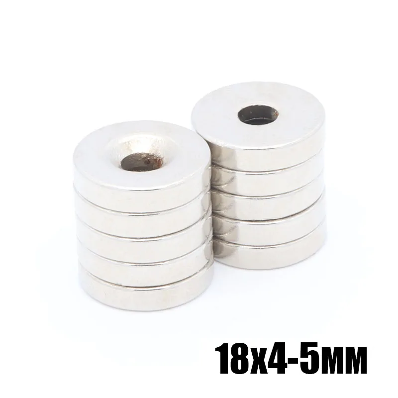 

50PCS 18x4-5 mm Super Strong Round Neodymium Countersunk Ring Magnets 18mm x 4mm Hole 5mm Rare Earth N35 Neodymium magnet