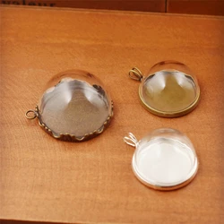 6set Hollow Glass Dome With Setting Base With Ring Pendant Orb Glass Globe Bottle Jewelry Findings Accessories Handmade DIY