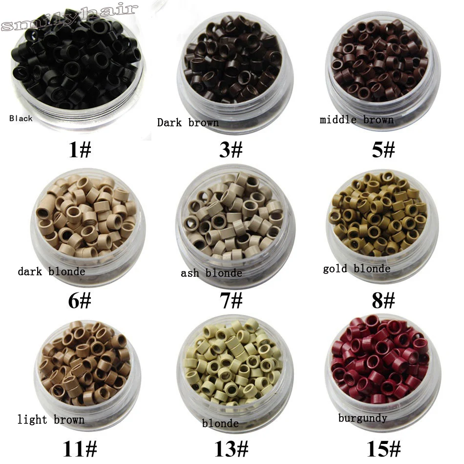 4.5*3.0mm Aluminium Tubes Micro Rings/Links/Beads with screw For Human Hair Extensions/feather tip hair 500pcs/lot