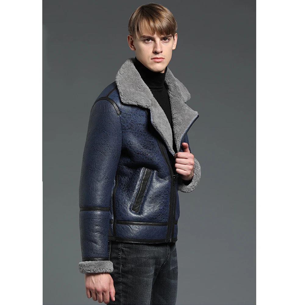 Men's Shearling Jacket Coat Men's Short Coat Men's Winter Warm Jacket