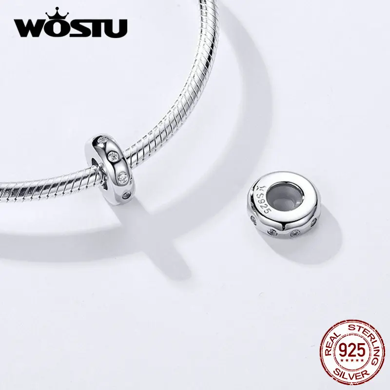 Elegantes topes separadores WOSTU, cuentas de Plata de Ley 925 para pulseras originales, accesorios de joyería DIY FIC1171