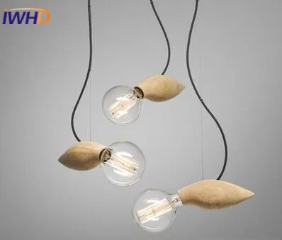 

Creative Single Head Antique Industrial Pendant Lights Simple firefly Woodren Pendant Lights Loft Edison Bulb Pendant Light