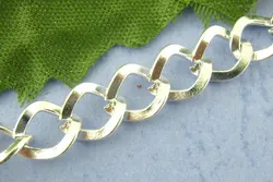 8Seasons Alloy Link Curb Chain Findings Silver Color Metal Chains DIY Making Necklace Earrings Jewelry Findings 7x8mm,2M