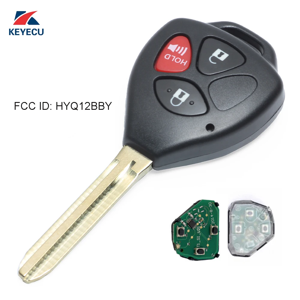 

KEYECU Replacement Uncut Remote Key Fob 3 Button 314.3Mhz G Chip for 2010-2012 Toyota Rav4 FCC ID: HYQ12BBY