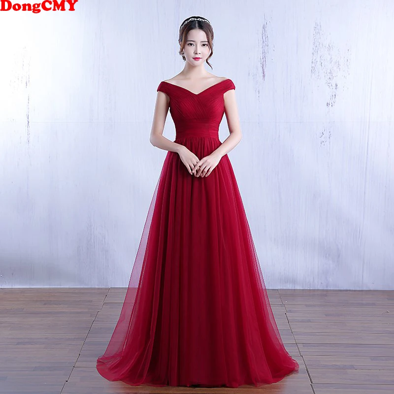 

DongCMY New Elegant Off Shoulder Party Dresses Formal Dress Long Big Mother of the Bride Dresses Woman Plus Size Wedding Gown