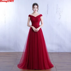 Dongcmy novo elegante fora do ombro vestidos de festa formal vestido longo grande mãe da noiva vestidos mulher plus size vestido de casamento