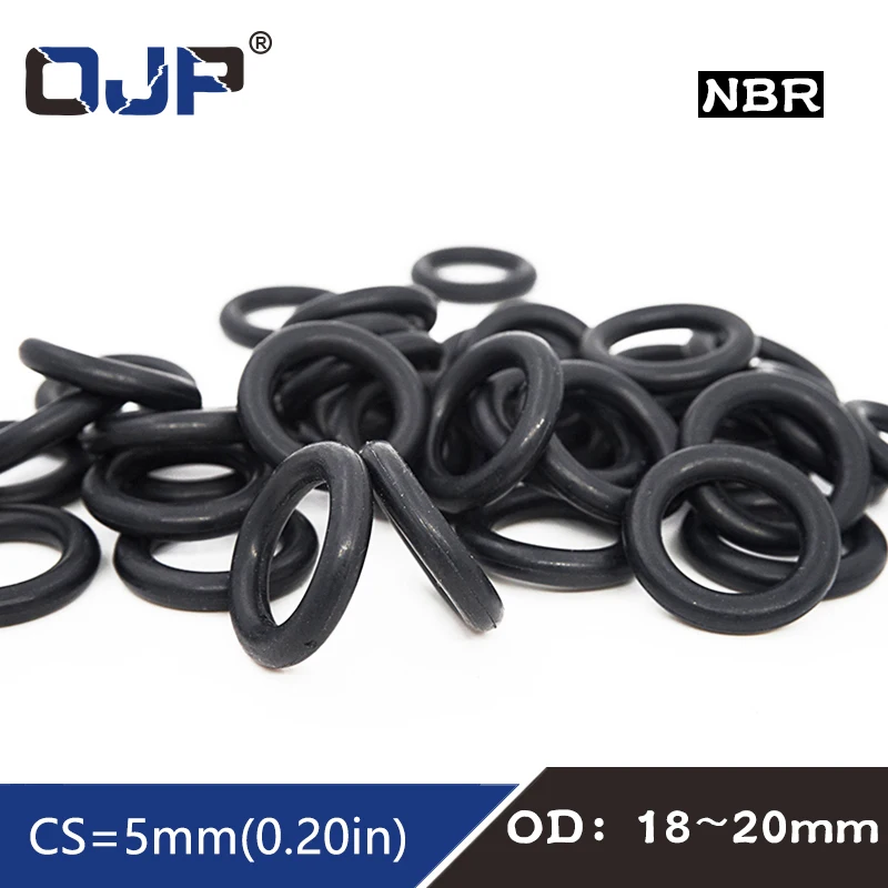 

50PC/lot Rubber Ring Black NBR Sealing O Ring CS5mm OD18/20mm Nitrile O-Ring Seal Oring Gasket Oil resistance Rings