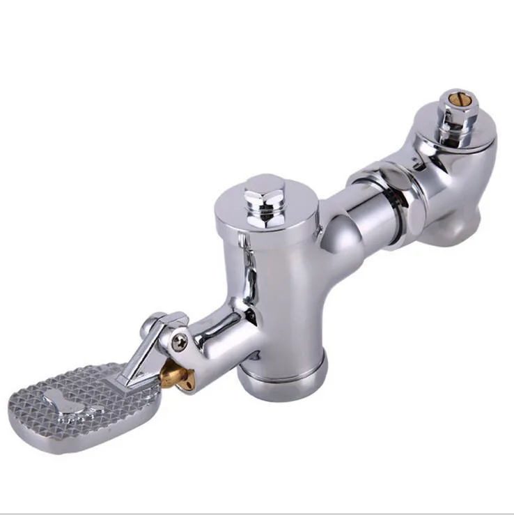 

Foot-pressing type public toilet / WC flush valve, Brass squat pan stool flushing valve, Copper urinal flush valve chrome plated