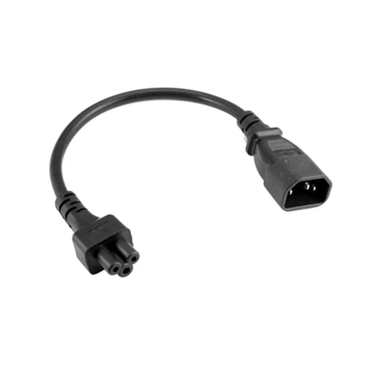 High Quality IEC320 C14 Male Plug to C5 Female Adapter Cable IEC 3 Pin Male to C5 .PDU PSU Power Converter Cord,30CM,10 PCS