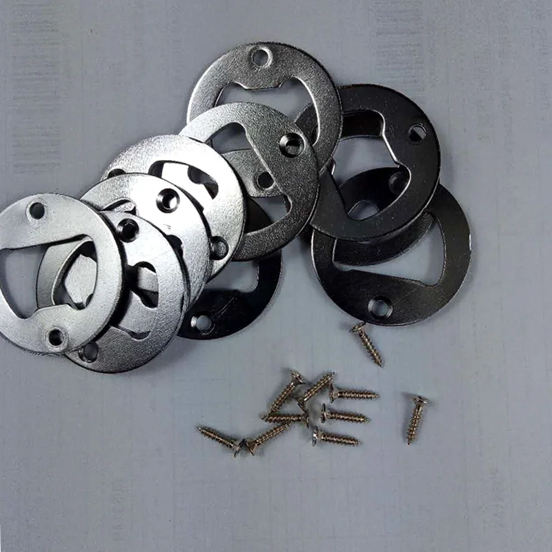 50pcs Stainless Steel Bottle Opener Part With Countersunk Holes Round Metal Strong Polished Bottle Opener Insert Parts