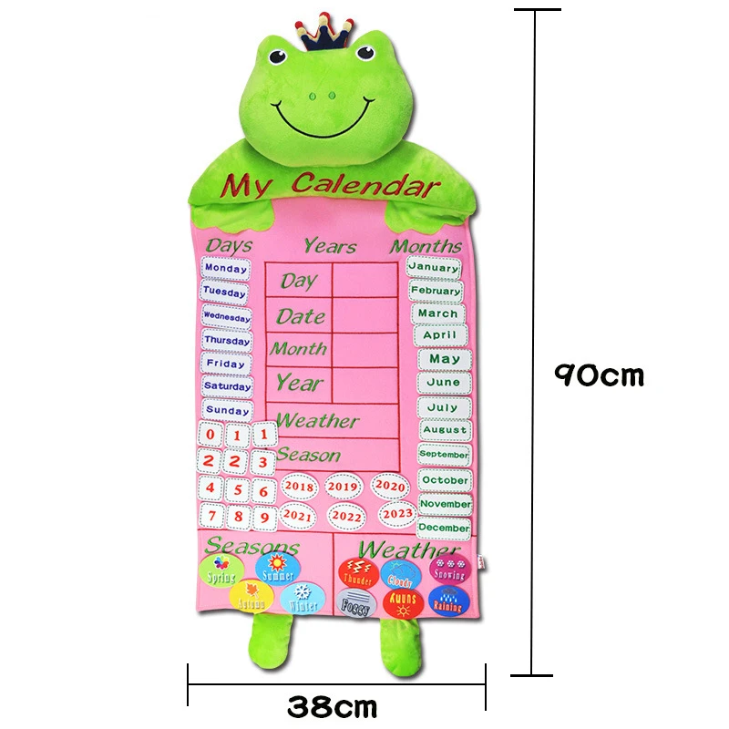 Kids Calendar Toy Time Learning Weather Seasons Early Educational Fabric Hanging Calendars Calendrier Educatif Toys for Children