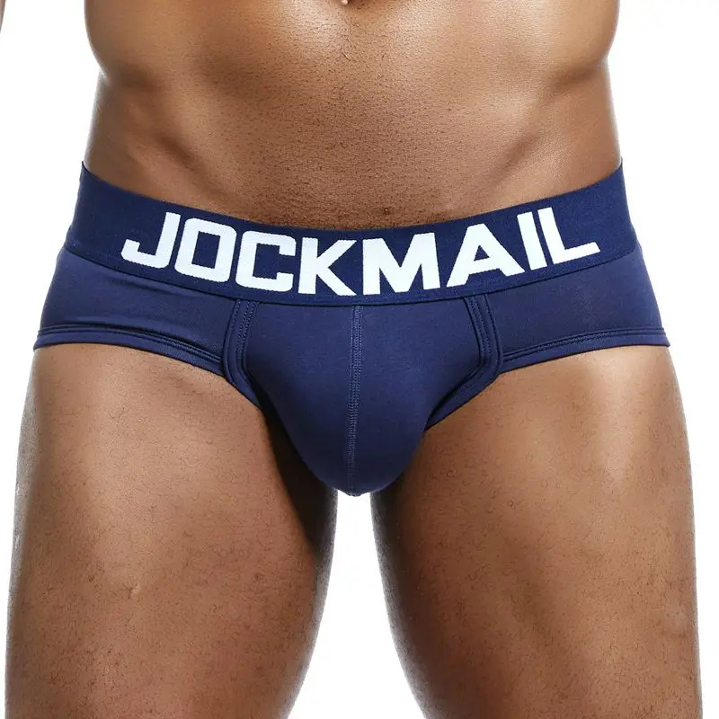 JOCKMAIL Brand Fashion Men Underwear Solid Underpants Cotton Male Panties Hot Sale Slip Cueca 6 Color Soft Gay Briefs Homewear