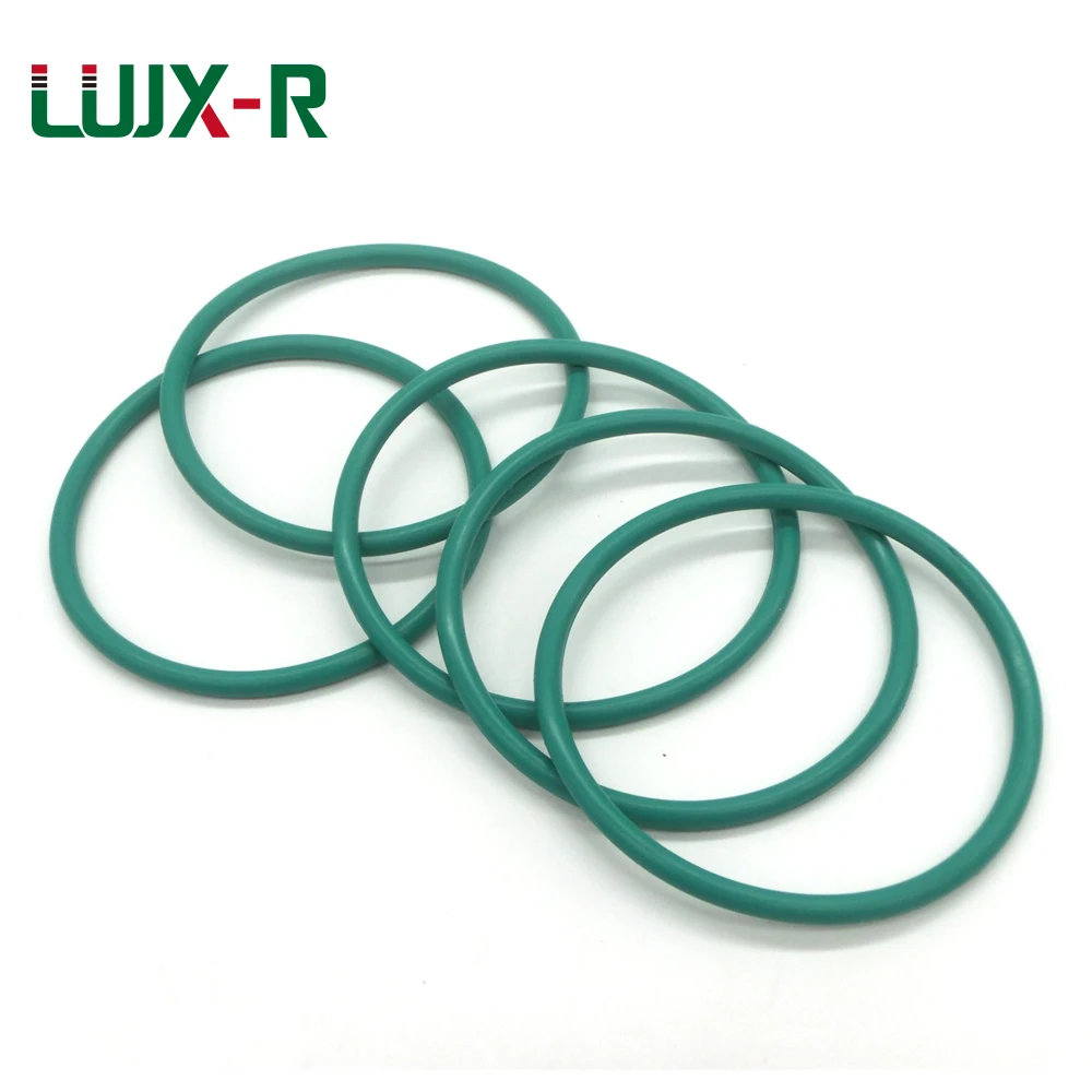 

LUJX-R 10pcs 3.55mm O Ring Seal Green Wear Resistance Gasket ID47.5/48.7/50/51.5/53-75mm FKM Oil Proof O-ring Sealing Washer