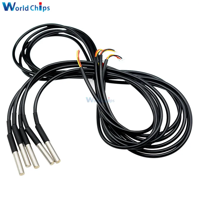 1M/2M/2.5M/3M DS18B20 Stainless Steel Package Waterproof DS18b20 Temperature Probe Temperature Sensor 18b20 For Arduino Diy Kit