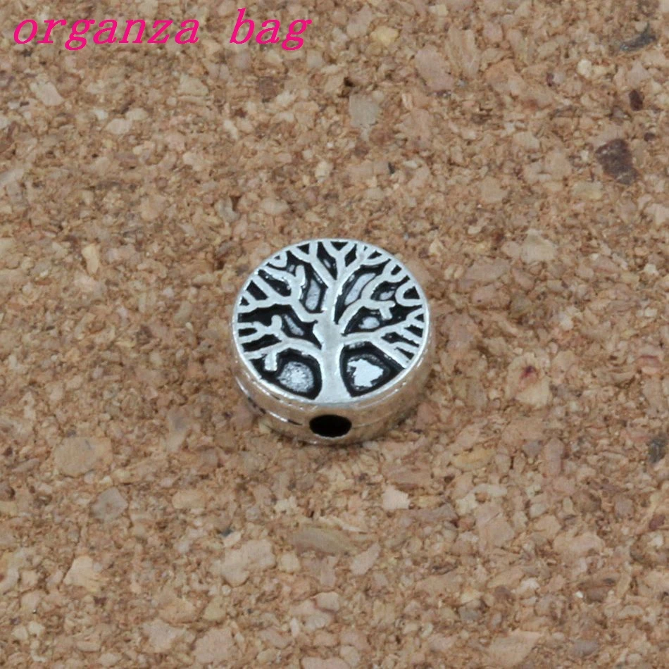 

100pcs Antique Silver Plated Tree OF Life Loose Beads Spacer Beads For Jewelry Making Bracelet Jewelry Accessories 9mm D49