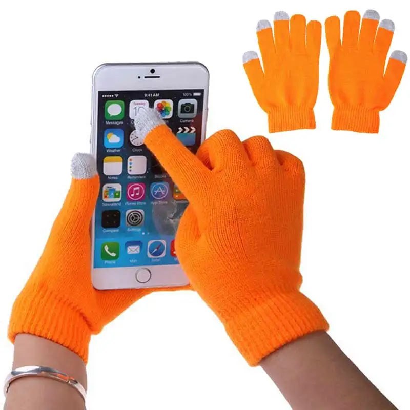 Unisex ฤดูหนาว WARM Capacitive ถักถุงมือมืออุ่นสำหรับสมาร์ทโทรศัพท์คุณภาพสูงหญิงถุงมือ Guantes Mujer