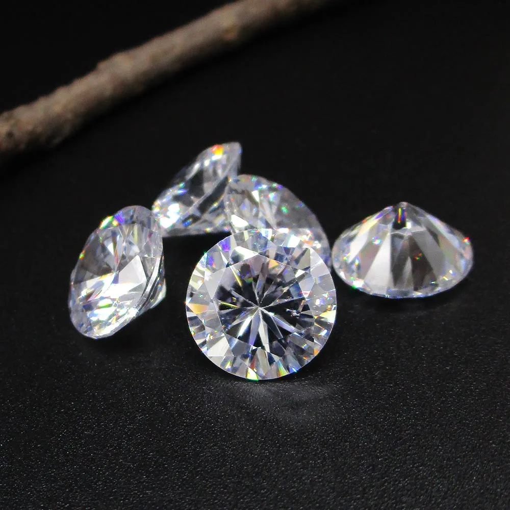 Free Shipping 50pcs/lot 3mm 4mm 5mm (2.5~6.5mm) 5A Round Brilliant Cut Loose White Cubic Zirconia Stones CZ Gems For Jewelry