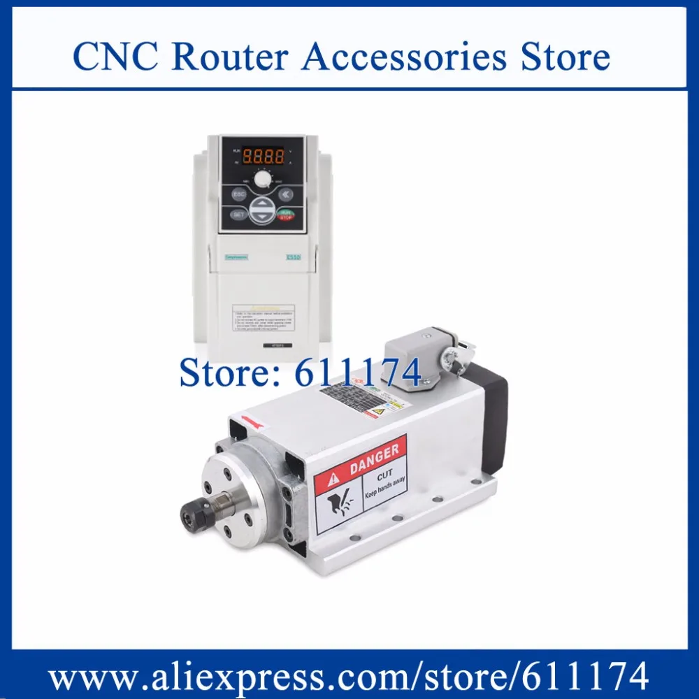 

GDZ80x73-1.5 Air Cooled Spindle Motor 1.5kw ER11 24000rpm flange spindle motor + 1.5KW AC220V 1000HZ VFD Inverter