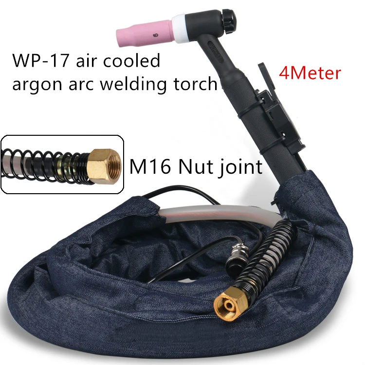 

WP-17 air cooled argon arc welding torch M16 nut joint WS/TIG-160/180/200 argon arc welding machine torch complete 4METER