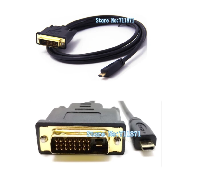 1.8M Micro HDMI-compatibl to DVI Cable Line Digital camera Mobile phone Micro HDMI-compatible connect  DVI LCD Monitor TV Line