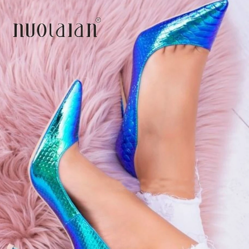 High Quality women pumps Snake Printed high heel pumps shoes for women sexy pointed toe high heels party wedding shoes woman