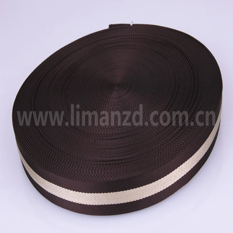 38MM Twill Nylon Webbing Tape For Bag Strap 2MM Thickness Coffee/Beige Color