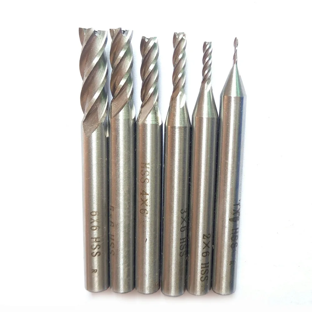 4 CNC Seruling HSS Akhir Pabrik Penggilingan Pemotong Logam Penggilingan Alat Pisau CNC Pemotong Dremel Bor Wajah Endmill 1,2, 3,4, 5,6 Mm