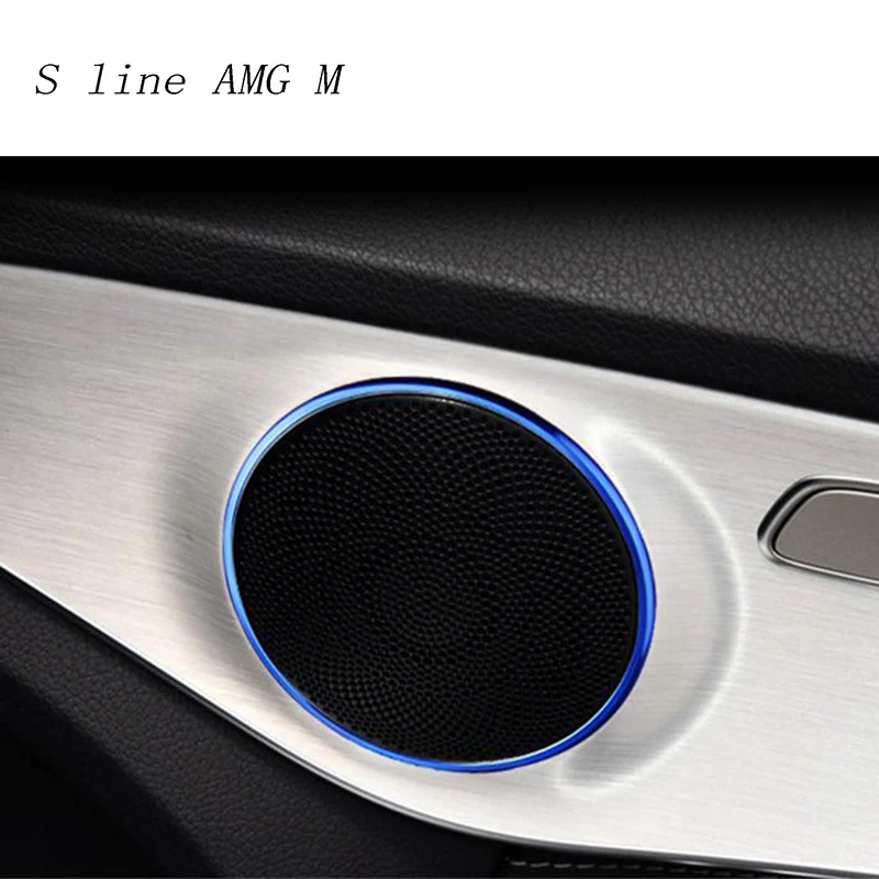 

Стайлинг автомобиля, аудиодинамик, дверной громкоговоритель, накладка, наклейка для Mercedes Benz C GLC Class X253 W205, аксессуары для интерьера автомобиля