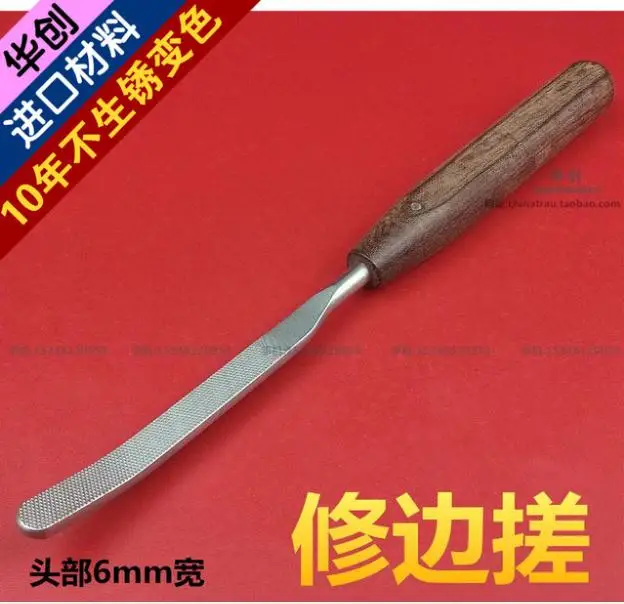 orthopedics instrument spinal column bone file good quality bended head wood handle