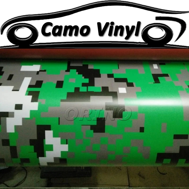 

ORINO Green Digital Camouflage Vinyl Film Army Green Pixel Car Wrap Vinyl Sticker Car Boat Cover Wrapping Foil Air Bubble Free