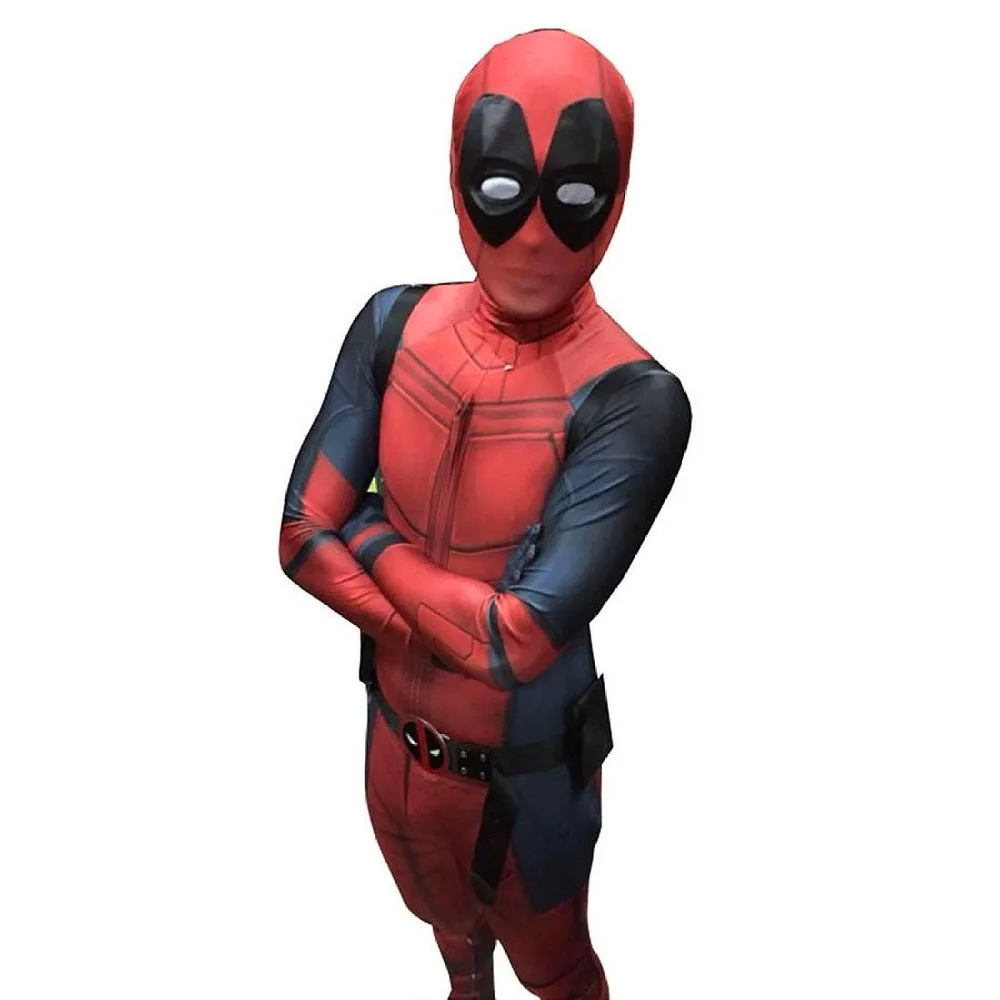 Spandex Lycra Ryan Reynolds Deadpool Costume Cosplay 3D X-Men Halloween Superhero Deadpool Cosplay Costume Full Body Zentai Suit