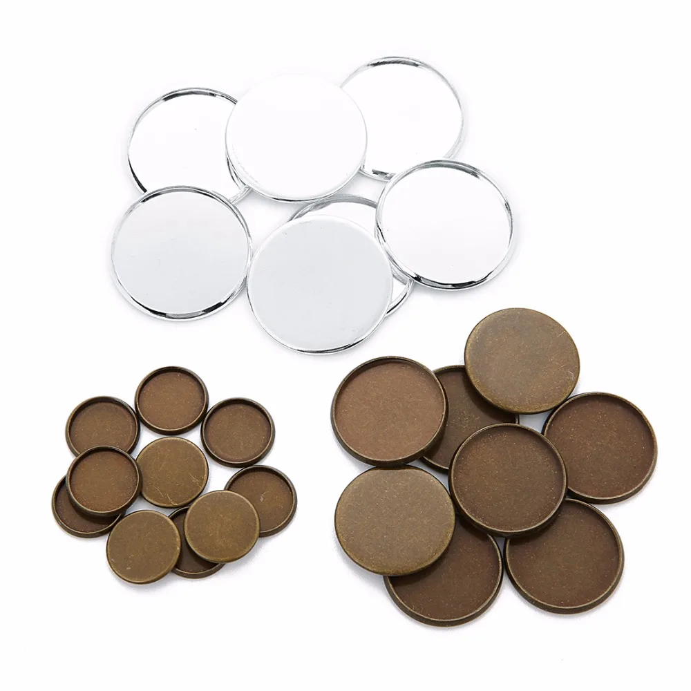 10 sztuk/partia podstawa wisiorka wklej kamień 10/12/14/16/18/20/25mm biżuteria wisiorek taca puste Cabochon ustawienie Cameo baza